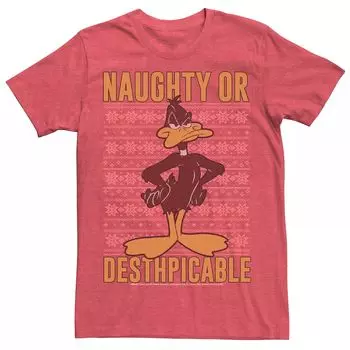 Мужской рождественский свитер Looney Tunes, футболка Daffy Naughty Or Desthpicable Licensed Character