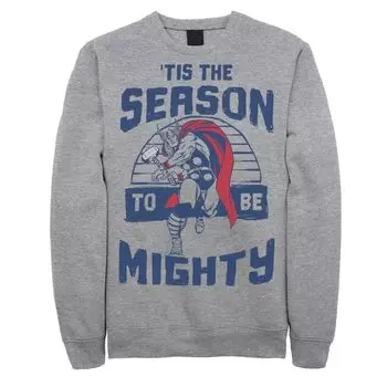 Мужской рождественский свитшот Thor 'Tis The Season To Be Mighty Marvel