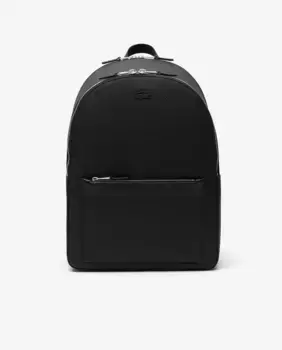 Мужской рюкзак Chantaco из кожи с тиснением черного цвета Lacoste, чёрный