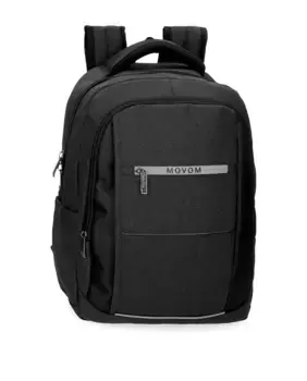 Мужской рюкзак для компьютера 15,6 дюйма черного цвета с двумя отделениями Movom, черный
