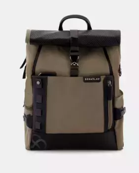 Мужской рюкзак из бежевой ткани с откидным клапаном Scharlau, бежевый