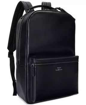 Мужской рюкзак из гладкой кожи Polo Ralph Lauren, черный