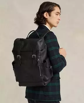 Мужской рюкзак из шагреневой кожи Polo Ralph Lauren, черный