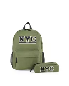 Мужской рюкзак с пеналом SKPAT, зеленый