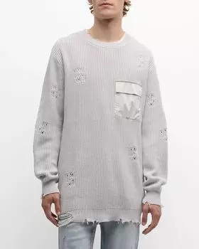 Мужской рваный свитер Devin SER.O.YA, цвет Silver