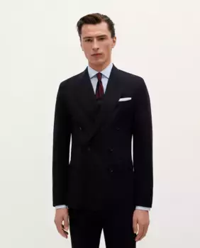 Мужской саржевый шерстяной блейзер Scalpers, тёмно-синий