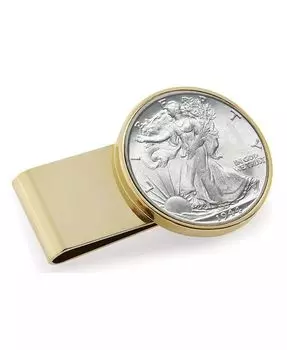 Мужской серебряный зажим для монет в полдоллара «Ходячая свобода» из нержавеющей стали American Coin Treasures, золото