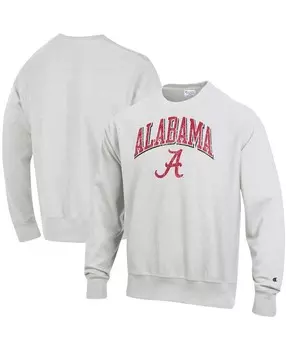Мужской серый пуловер обратного переплетения с логотипом Alabama Crimson Tide Arch Champion