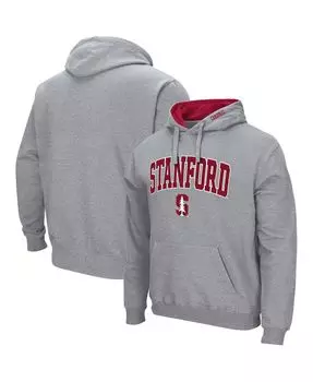 Мужской серый пуловер с капюшоном Stanford Cardinal Arch и Logo 3.0 Colosseum