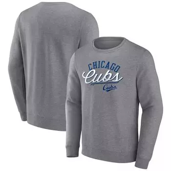 Мужской серый пуловер с логотипом Chicago Cubs Simplicity Fanatics