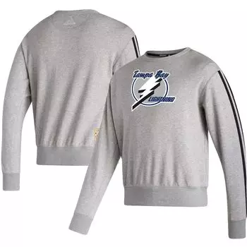 Мужской серый пуловер с принтом Tampa Bay Lightning Team Classics, винтажный свитшот adidas