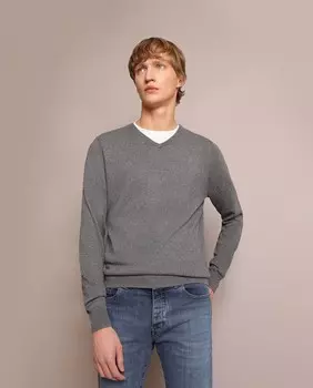 Мужской серый свитер с v-образным вырезом Scalpers, серый