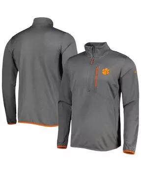Мужской серый топ clemson tigers park view omni-wick half-zip Columbia, серый