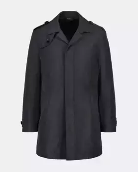 Мужской серый утепленный тренч классического кроя Mirto