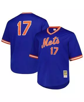 Мужской сетчатый пуловер большого и высокого размера Keith Hernandez Royal New York Mets 1986 Cooperstown Collection Jersey Mitchell & Ness, синий