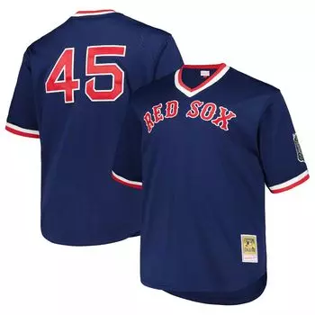 Мужской сетчатый пуловер Mitchell & Ness Pedro Martinez Navy Boston Red Sox 1999 Cooperstown Collection Джерси