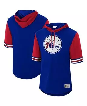 Мужской сетчатый пуловер с капюшоном Royal Philadelphia 76ers Hardwood Classics Buzzer Beater Mitchell & Ness