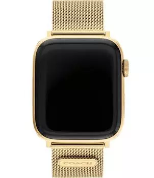 Мужской сетчатый ремешок COACH из нержавеющей стали 42/44 мм для Apple Watch, золотой