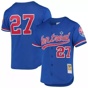 Мужской сетчатый тренировочный трикотаж Mitchell & Ness Владимир Герреро Blue Montreal Expos 1997 Cooperstown Collection
