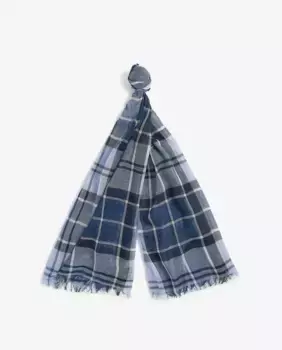 Мужской шарф эксклюзивного дизайна Barbour с бахромой, синий