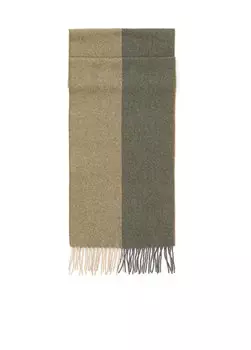 Мужской шарф бежевого цвета хаки с кисточками Begg&Co