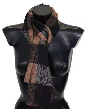Мужской шарф Missoni из шерсти в клетку унисекс с запахом на шее и логотипом, мультиколор