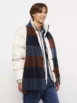 Мужской шарф с бахромой в стиле колор-блок LCW Accessories