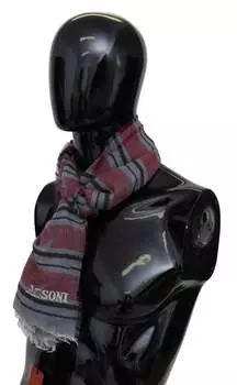 Мужской шарф унисекс из смесовой шерсти в полоску Missoni с запахом на шею, мультиколор