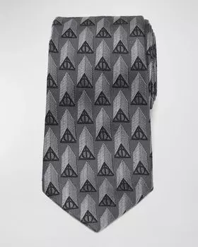 Мужской шелковый галстук «Дары смерти в стиле Гарри Поттера» Cufflinks Inc., цвет Gray