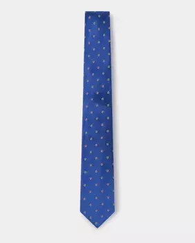 Мужской шелковый галстук с двухцветным цветочным принтом Hackett, синий