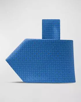 Мужской шелковый галстук с микропринтом Stefano Ricci, цвет Light Blu Blu
