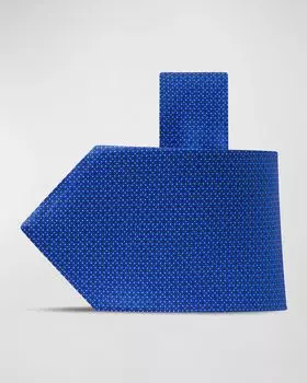 Мужской шелковый галстук с микропринтом Stefano Ricci, цвет Blue Black