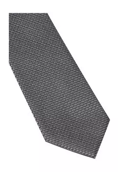 Мужской шелковый галстук с минимальным принтом ETERNA, черный