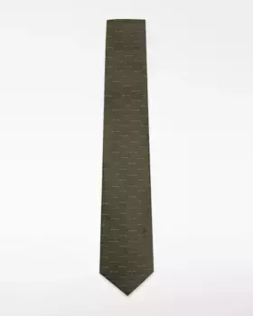 Мужской шелковый галстук с полосатым принтом Adolfo Dominguez, темно-зеленый