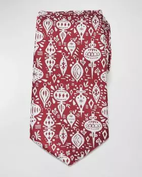 Мужской шелковый галстук с праздничным орнаментом Cufflinks Inc., цвет Red