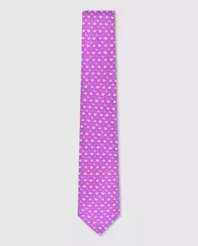 Мужской шелковый галстук с принтом Olimpo, фуксия