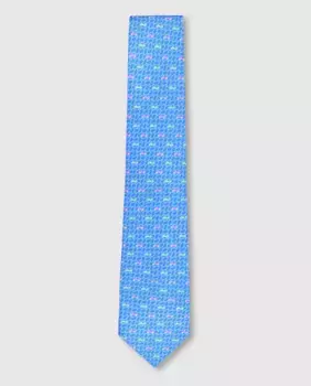 Мужской шелковый галстук с принтом Olimpo, синий