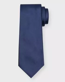Мужской шелковый галстук, сложенный в 7 раз Kiton, цвет Navy