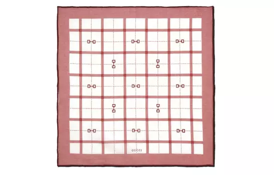 Шарф мужской Gucci, серый / персиковый