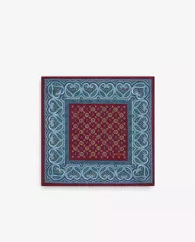 Мужской шелковый шарф с черепами Scalpers, пурпурный