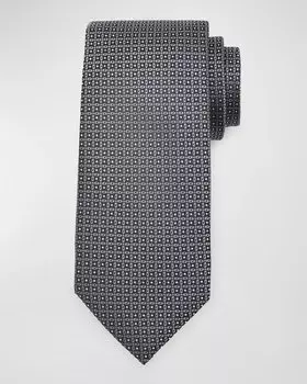 Мужской шелковый жаккардовый галстук Pin Point Canali, цвет Green