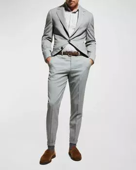 Мужской шерстяной костюм-двойка на трех пуговицах Brunello Cucinelli, цвет Medium Grey