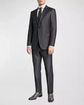 Мужской шерстяной костюм-двойка Trofeo Milano ZEGNA, цвет Dark Grey Solid