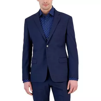 Мужской шерстяной офисный пиджак на двух пуговицах AX Armani Exchange, цвет High Blue