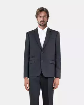 Мужской шерстяной пиджак прямого покроя The Kooples, синий