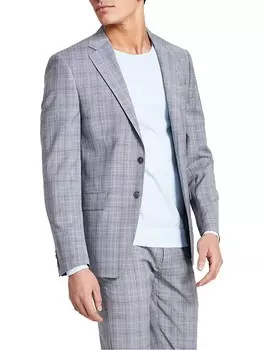 Мужской шерстяной пиджак в клетку Malbin с двумя пуговицами Calvin Klein, цвет Light Grey