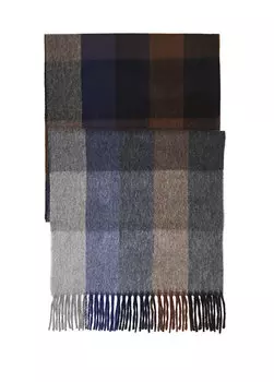 Мужской шерстяной шарф с цветными блоками и кисточками Begg&Co