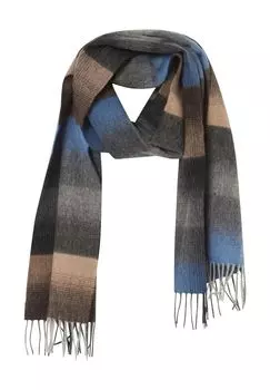 Мужской шерстяной шарф в клетку Dunmore, цвет Camel Blau