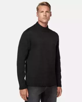 Мужской шерстяной свитер с длинными рукавами Boggi Milano, черный