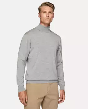 Мужской шерстяной свитер с длинными рукавами Boggi Milano, серый